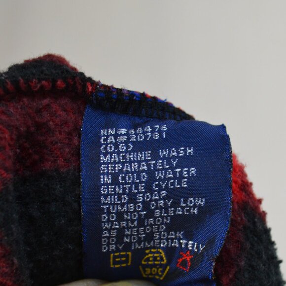 Vintage Tommy Hilfiger fleece  checked plaid sweatshirt made in TAIWAN - Picture 7 of 8